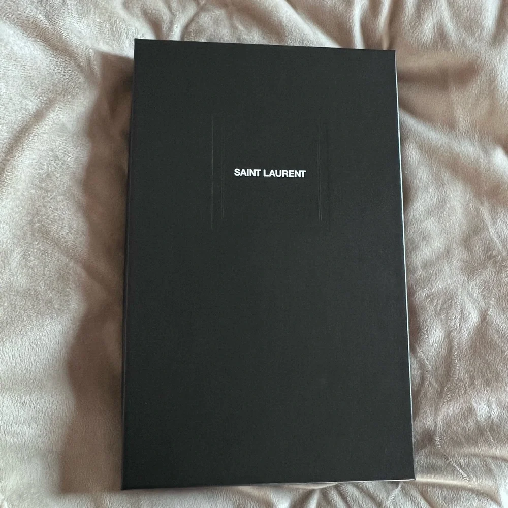 Yves Saint Laurent Black Clutch with Gold Logo - Picture 2 of 11